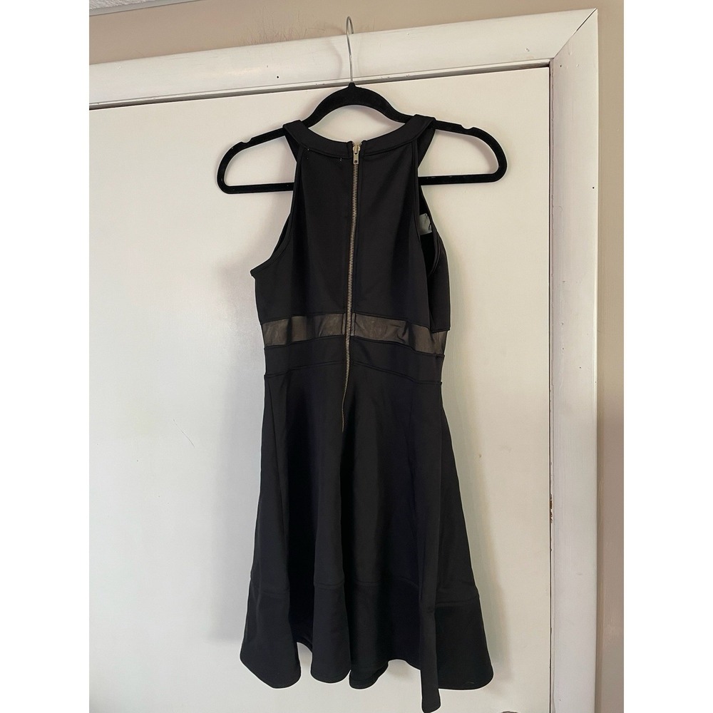 Emerald Sundae Junior's Black Dress With Sheer Netting Size Small Back Zipper - Picture 2 of 4
